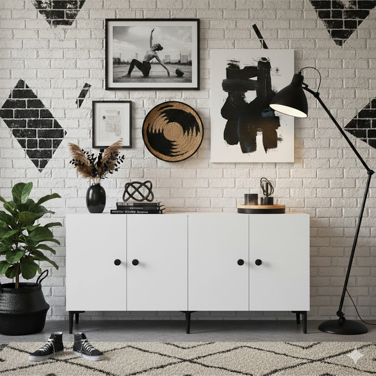 Ka1518b Pella150 Konsol, Kahve Köşesi, Tv Sehpası Beyaz 150cm Beyaz