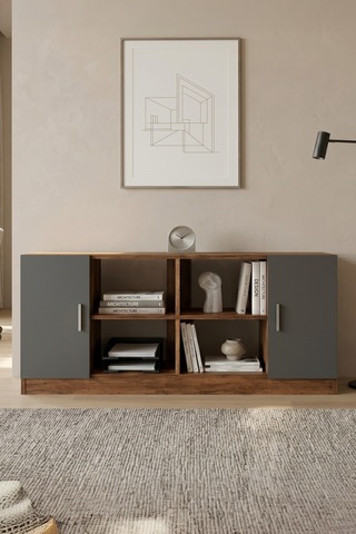 Yurudesign Vario F Ofis Kapaklı Kitaplık Dolap Barok-Antrasit VO6