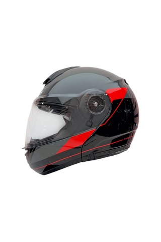 Zeus ZS-3050 BE7 Grey Red Çene Açılır Kask