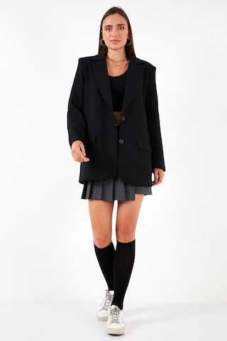 Lela Relaxed Fit Mono Yaka Cepli Blazer Bayan Ceket 611Bc00132 Siyah