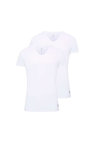 U.S. Polo Assn. Erkek Beyaz 2 Li V Yaka Atlet 80194