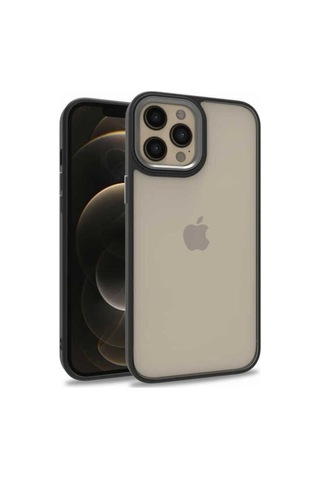 Apple Uyumlu iPhone 12 Pro Max Kılıf Zore Flora Kapak Siyah