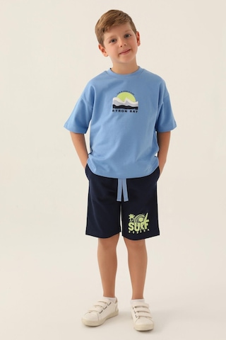 Roly Poly 3348 Wave Sensation İndigo Erkek Çocuk Bermuda Takım İndigo