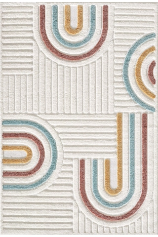 Mariesse Home Elit Bukleli Multi Renkler Yumuşak Peluş Post Shaggy Çocuk Odası Oturma Odası Salon Halısı 0906a Çok Renkli