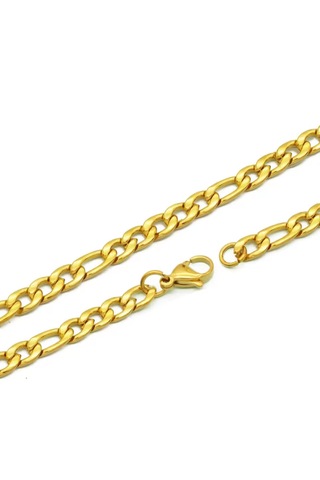 Unisex Figaro Çelik Zincir 9128 Altın