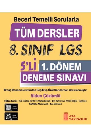 8. Sınıf Lgs 5'li 1. Dönem Deneme Sınavı