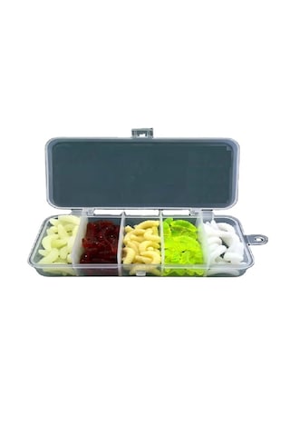 100 Adet 5 Renk - Kutulu - Silikon Balık Yemi Kurtçuk