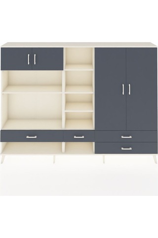 Arges Dolap 12 Raflı 4 Çekmeceli 4 Kapaklı 220x30x163 Aytaşı-antr Aytaşı-antrasit