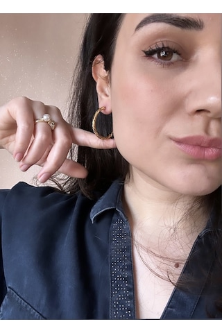 Kadın Çelik 3 Cm Burgu Çelik Halka Küpe Çok Renkli