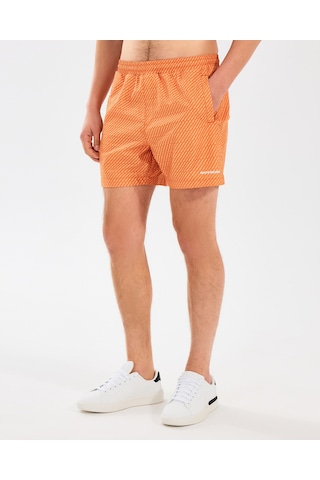 Skechers M 5 Inch Allover Print Swimshort Erkek Turuncu Deniz Şortu S2510008-700 Turuncu