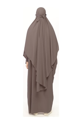 Altobeh Sultanbaş Nikaplı Çarşaf Cilbab Khimar Abaya Kolu Lastikli Hakim Yaka Peçeli Ferace Medine İpek Vizon 1412-149-s-m Vizon