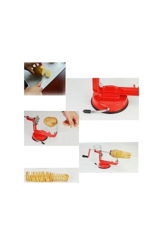 Tongxida Kaliteli Kırmızı Spiral Patates Dilimleyici Kırmızı