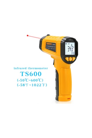 Lazer Odaklı Kızılötesi -50/+600 C Endüstriyel Katı-sıvı Sıcaklık Ölçer İnfrared Termometre
