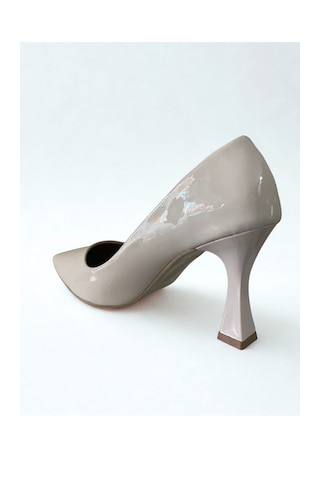 Bej Rugan İnce Topuklu Stiletto Bej Rugan