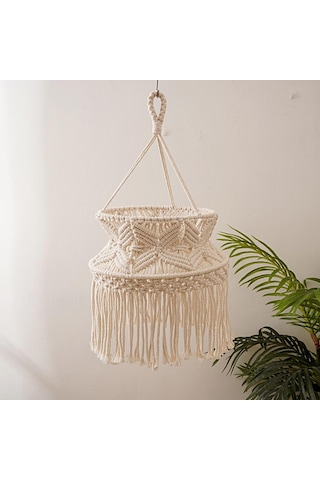 Homyl Makrome Dokuma Abajur Asılı Lamba Kapağı Ev Duy-olmadan