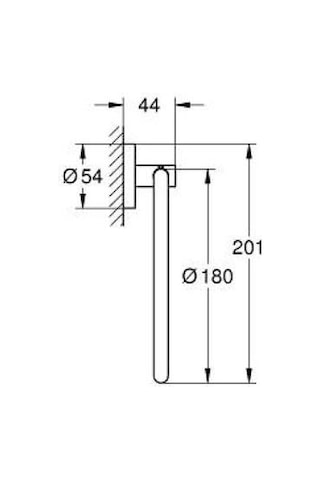 Grohe Essentials Halka Havluluk Mat Siyah - 1024612430 Siyah