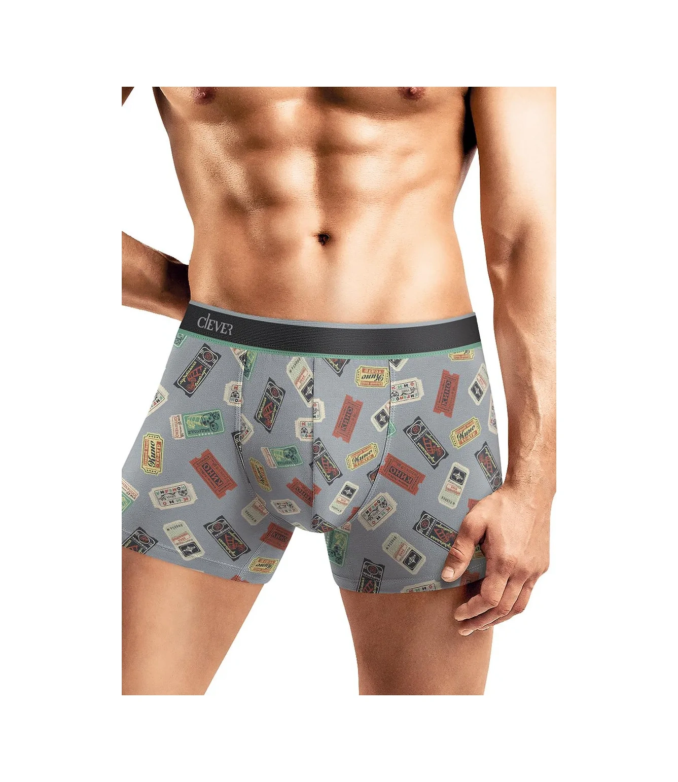 Clever Wear Desenli Boks Külotları 404093807 Gri