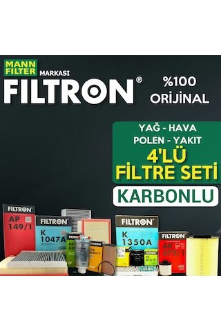 Toyota Uyumlu Auris 1.4 D4D Mann Filtron Filtre Bakım Seti 2007-2018 (495302837)