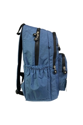 Su Geçirmez Kaliteli Astarlı Krinkıl Kumaş Unisex Iki Gözlü Okul Spor Seyahat Sırt Çantası 30x38cm Mavi