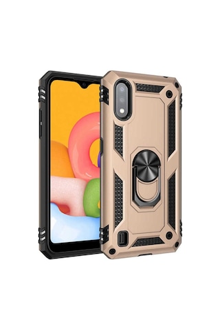 Galaxy A01 Kılıf Zore Vega Kapak Gold