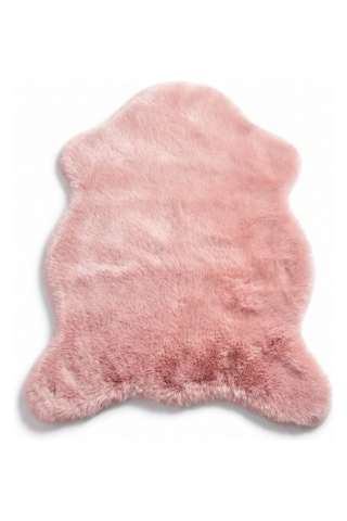 Merplush Peluş Post Halı 120x150 Cm Süet Taban Yumuşak Kürk Görünümlü Yatak Odası Halısı Pembe