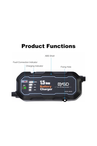 Symbee 6v/12v Akü Şarj Cihazı, 1.5a Akıllı Tamir Ve Bakım, 100-240v Avrupa Tipi, Akü Yedek Parçası