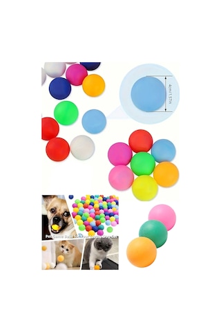 Renkli Kedi Plastik 4 Cm Oyun Topları 20 Adet