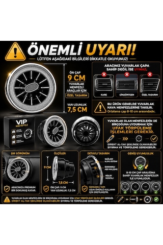 Vip Premium Model Klima Menfezi Izgarası ÇAPI 9-10CM (1 ADET)