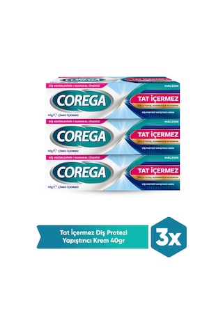 Corega 3 Yönlü Tutuş Tat İçermez Protez Yapıştırıcı Krem 3 x 40 G Corega 3 Yönlü Tutuş Tat İçermez Protez Yapıştırıcı Krem 3 x 40 G