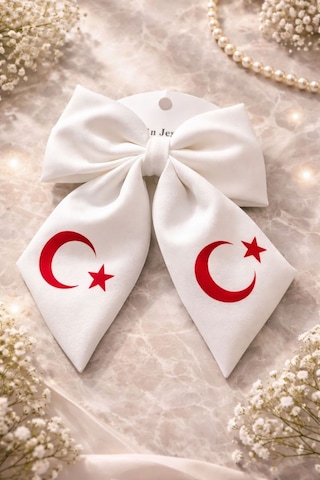 Ay Yıldızlı Fiyonk Toka Beyaz