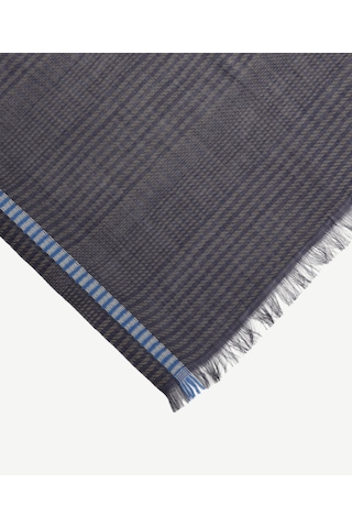 Yargıcı Desenli Maskülen Şal 26kesl1001x 021 Mavi
