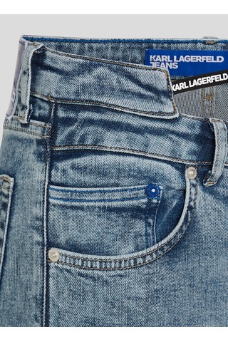 Karl Lagerfeld Jeans Yüksek Bel Dar Paça Mavi Kadın Denim Pantolon 240j1101