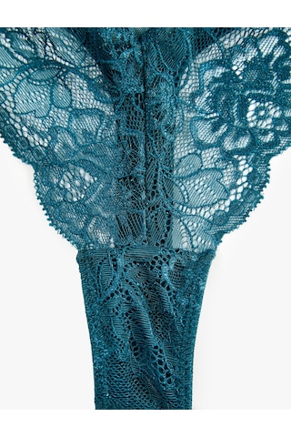 Koton Rahat Kalıp Dantel String Külot Yeşil 7wlk30200mk