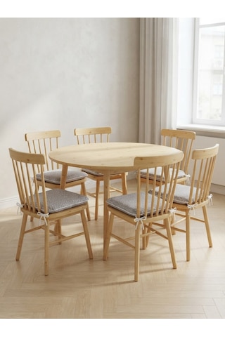 Bahçe Balkon Mutfak Kreş Sandalye Minderi Fermuarlı 40x40 6 Adet Gri Çiçekli 5 Cm Gri Sünger Açık Gri
