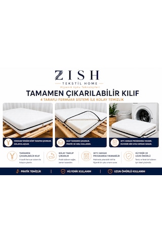 Eco Comfort 12 Cm Yıkanabilir Kılıflı Sünger Yatak Yer, Misafir, Kamp Ve Karavan Yatağı, Şilte 8 Cm 24 Dns Orta Sert + 2 Cm 24 Dns Hyper Soft Tamzara Kumaş, Koruyucu Süprem