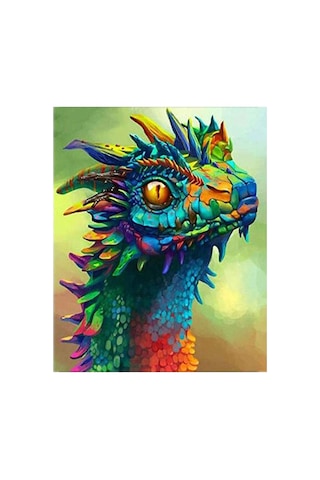 Rengarenk Dragoncuk Sticker Çerçevesiz 60x75 Bul-boya Seti