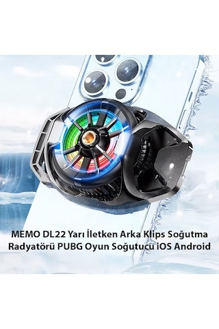 Memo Dl22 Yarı İletken Arka Klips Soğutma Radyatörü Pubg Oyun Soğutucu Apple Uyumlu iOS Android