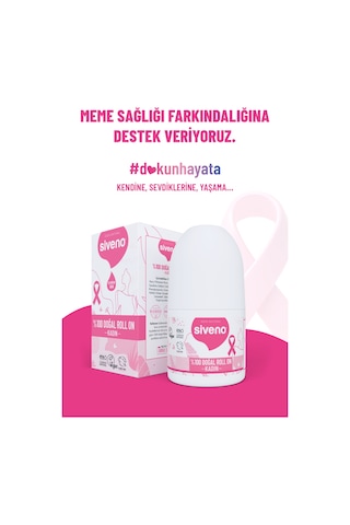 Siveno %100 Doğal Roll On Kadın Deodorant Ter Kokusu Önleyici Bitkisel Leke Bırakmayan Vegan 50 ML