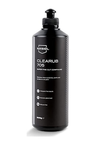 Nasiol Clearub 705 Araç Çizik,hare Giderici Pasta Cila-500 Gr-boya Koruma Parlatma Wax, Detailing, Güçlü Çizik Al