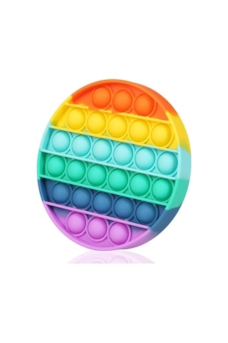 Pop It Duyusal Zihinsel Oyuncak Rainbow Renk. Yuvarlak