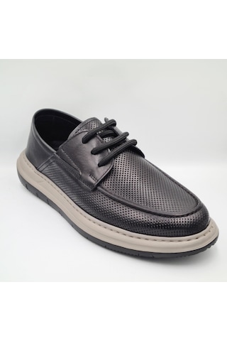 Greyder 64695 Siyah Hakiki Deri Erkek Casual Comfort Ayakkabı Siyah