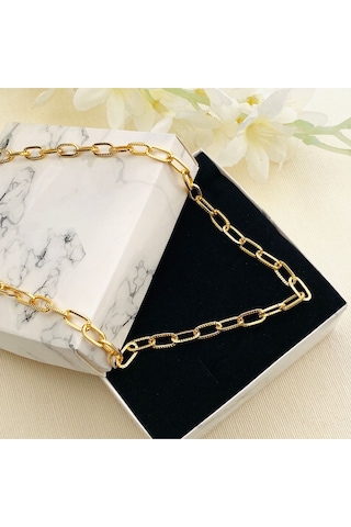 Ataç Kolye Zincir Ataç Kolye 50cm 14 Ayar Gold Gold