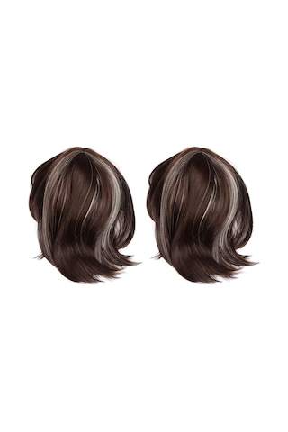 Namuny 2x Kadın Cosplay Peruk Orta Saçlı Kızlar Orta Uzun Saç Karışık Altın Saçak + Kahverengi