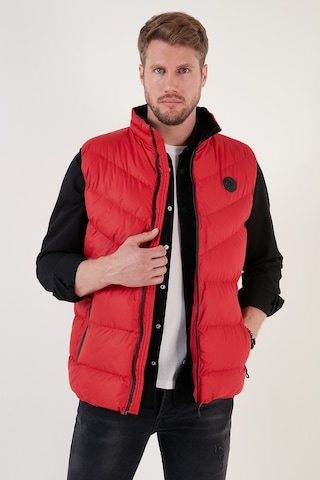 Buratti Slim Fit Suya Ve Rüzgara Dayanıklı Dik Yaka Şişme Erkek Yelek 649008 Kırmızı