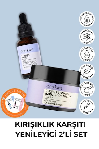 Kırışıklık Karşıtı Yenileyici 2 Li Set İnce Çizgi Azaltıcı, Cilt Yenileyici, Anti-aging Bakım