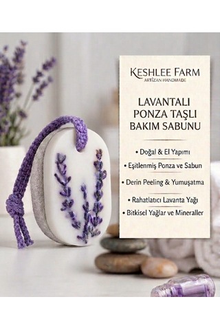 Lavantalı Ayak Bakım Sabunu Keshlee Farm Ponza Taşlı Lavantalı Ayak Sabunu