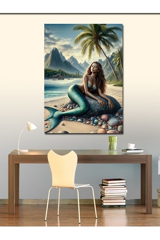 Kanvas Tablo Deniz Kızı Ve Kumsal 70cmx100cm