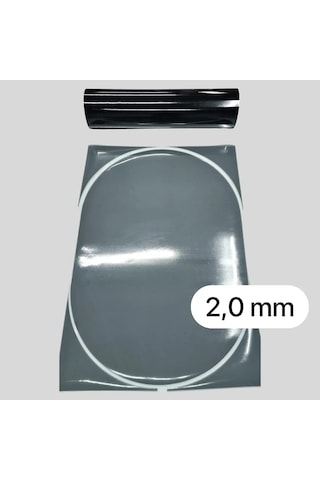 Buzlu Siyah Şeffaf Pvc 2,0 Mm Kalın Oval Masa Örtüsü Kaymaz Koruyucu, Düz Kenarlı Yarım Daireli Siyah