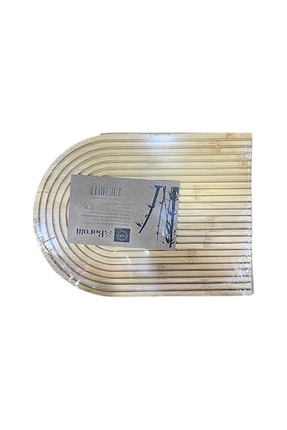 Bambu Oval Çizgili Sunumluk Sarı