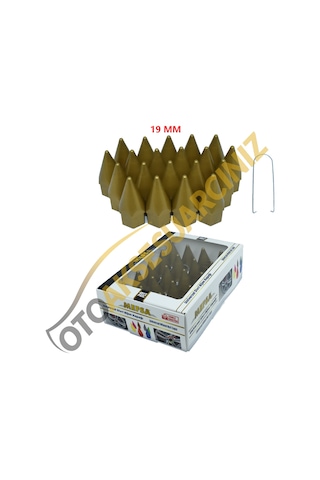 A Kalite Mefsa Bijon Kapağı Sivri 19 Mm Altın Sarı 20 Li Set